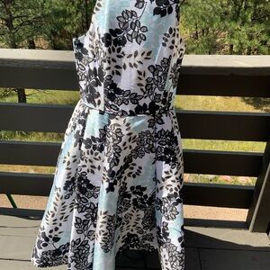 eShakti Black and White Floral Dress